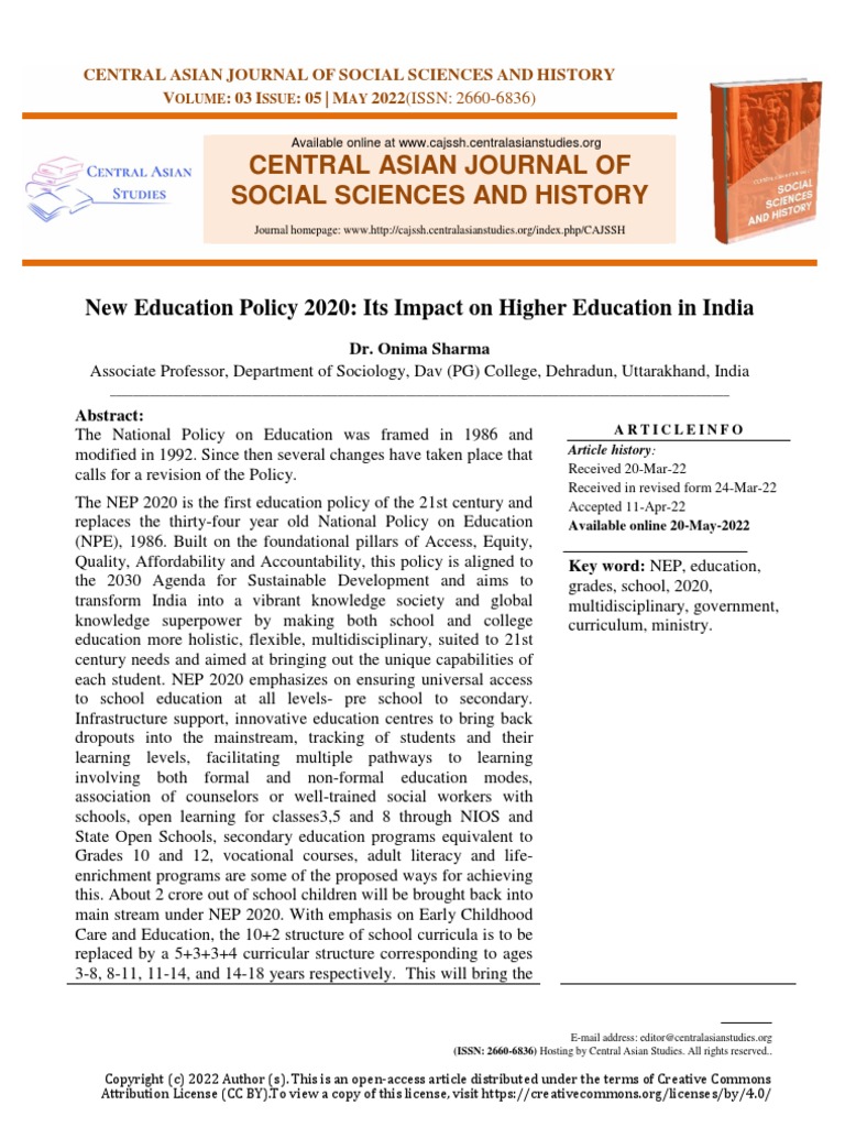 New Education Policy 2020: Its Impact On Higher Education in India ...