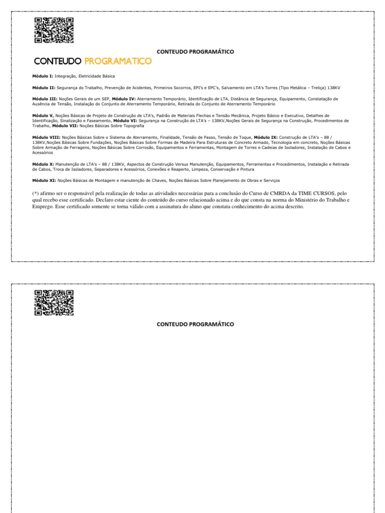 Curso de CMRDA: Conteúdo Programático | PDF | Negócios