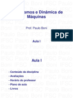 Aula I IFSC Paulo Boni Mecanismos e Dinâmica de Máquinas