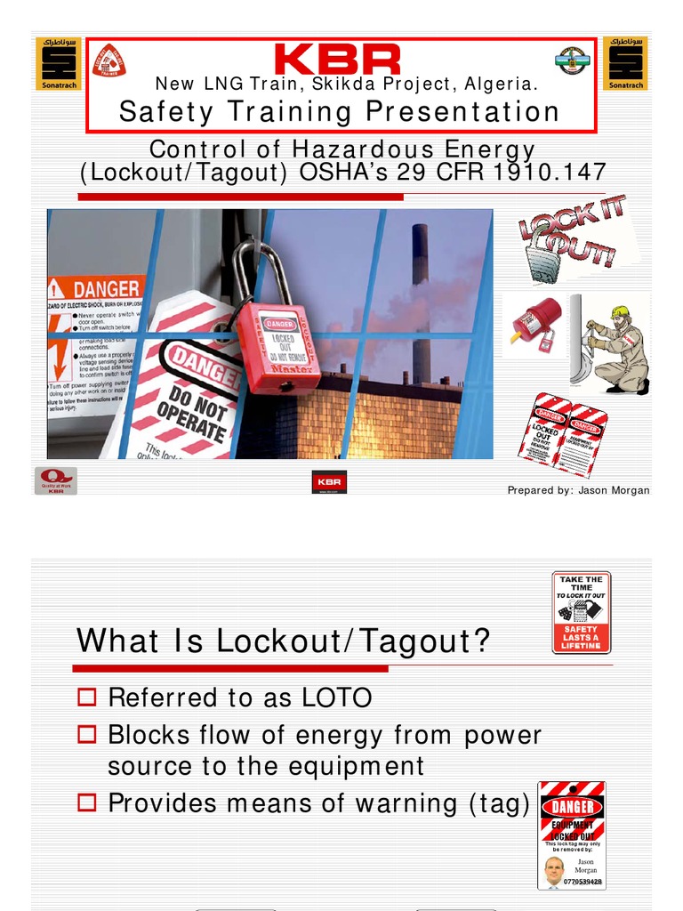 Lockouttagoutsafety Presentationcontrol of Hazardous Energy Safety
