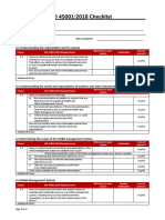 ISO 45001 - 2018 Checklist