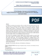 The Influence of Work Discipline, Motivation and Job Satisfaction On Employee Performance in The Directorate of Human Resources, Education and General Affairs