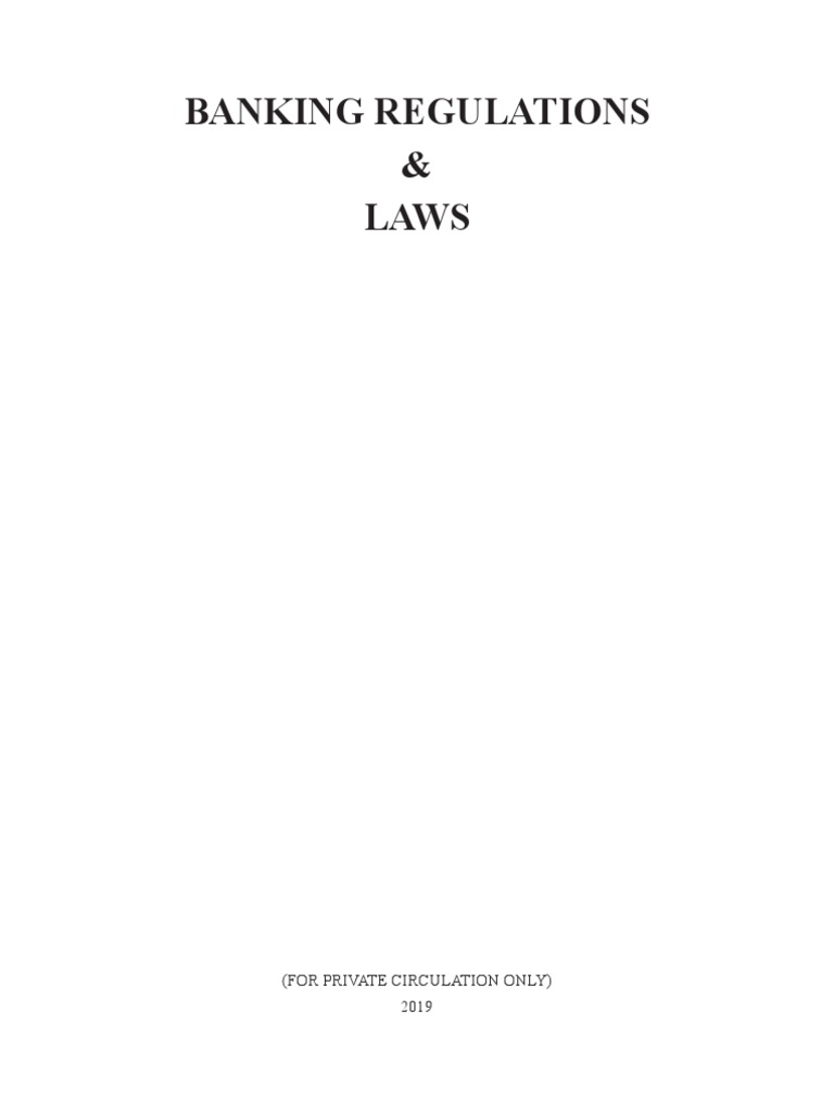 Banking Regulations and laws PDF Banks Reserve Bank Of India