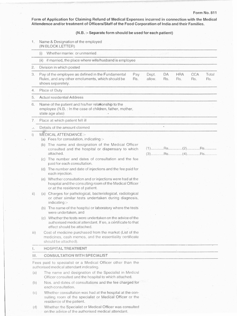 Refund of Medical Expenses PDF