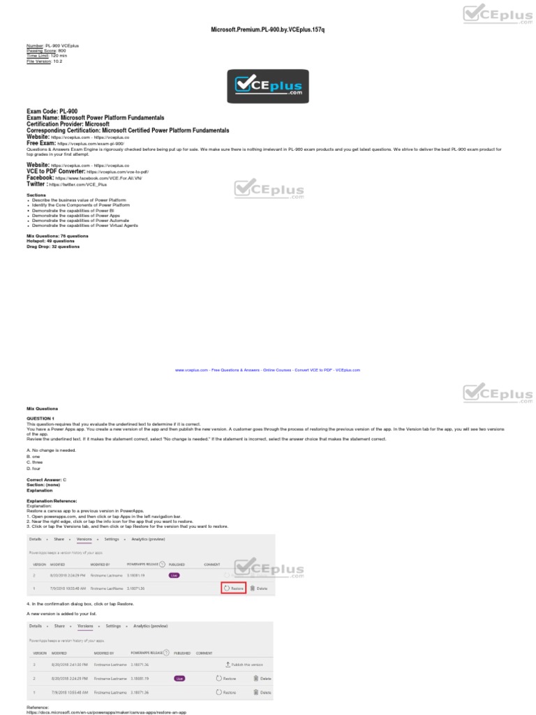 PL-900 Microsoft Power Platform Exam Guide | PDF | Share Point | Mobile App