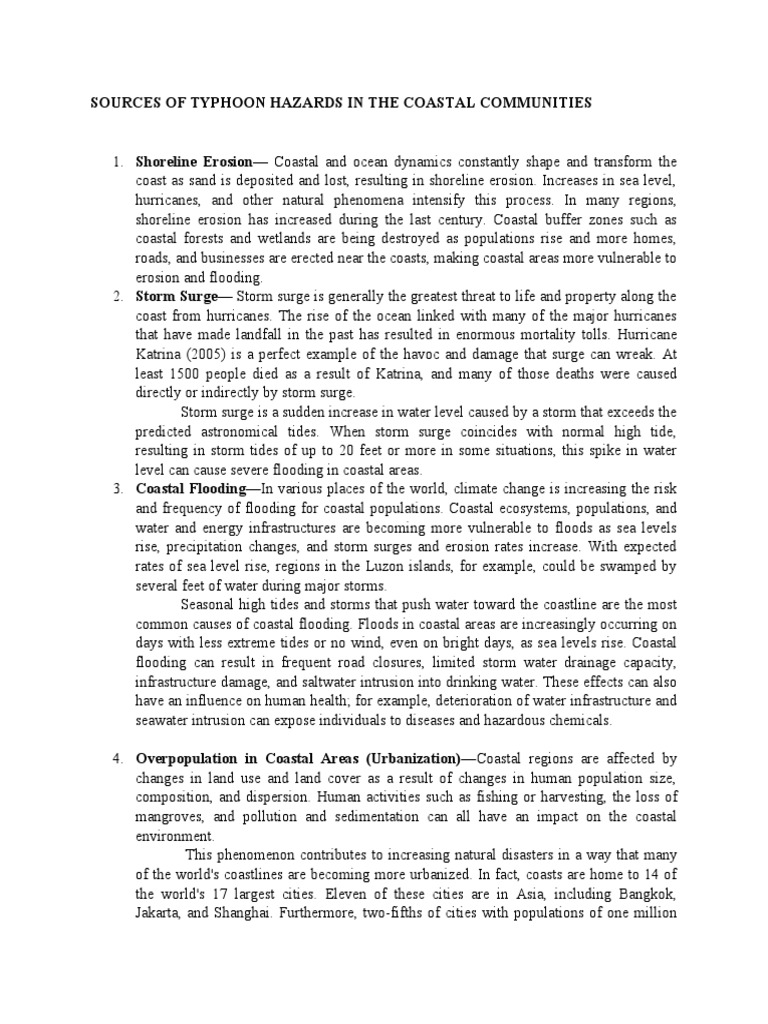 Typhoon Hazards in Coastal Communities | PDF | Coast | Storm Surge