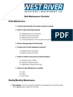 West River Mining Conveyor Belt Maintenance Checklist