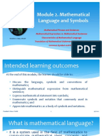 Mathematical Language Symbols