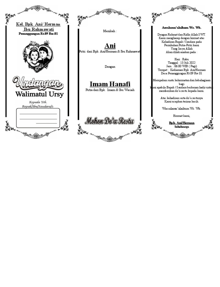 Undangan Walimatul Ursy 02 | PDF
