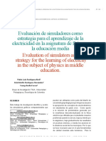 Evaluación de Simuladores Como Estrategia para El Aprendizaje de La Electricidad en La Asignatura de Física en La Educación Media