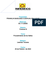 FORENSE III PROCEDIMIENTO DE SELLOS