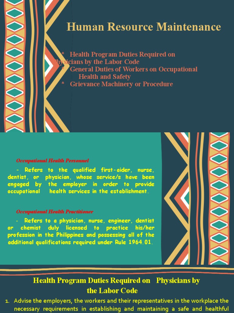 Human Resource Maintenance | PDF | Occupational Safety And Health ...
