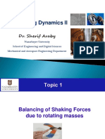 Lecture 2 Topic One Shaking Forces and Balancing