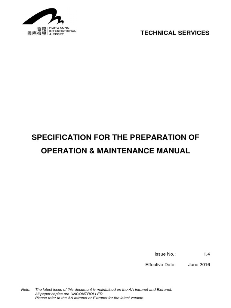 O&M+Manual+Specification++Issue+1 4 PDF Specification (Technical
