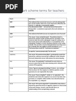 Science Mark Scheme Abbreviations For Teachers