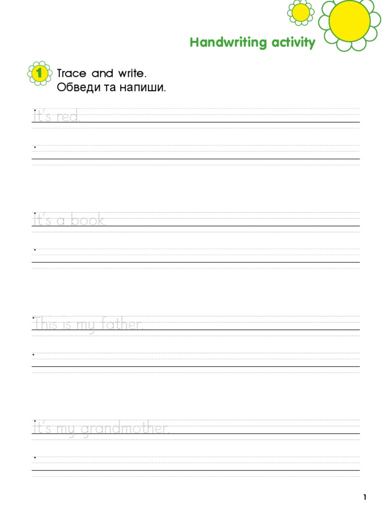 Smart Junior 1 For Ukraine-Handwriting Activities | PDF