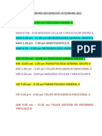 Horario 2do Semestre Veterinaria 2021