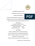 Cambios en Los Hábitos Alimenticios en Estudiantes de Primer Semestre de La División Ciencias de La Salud de La Universidad de Quintana Roo en La Pandemia de Covid-19