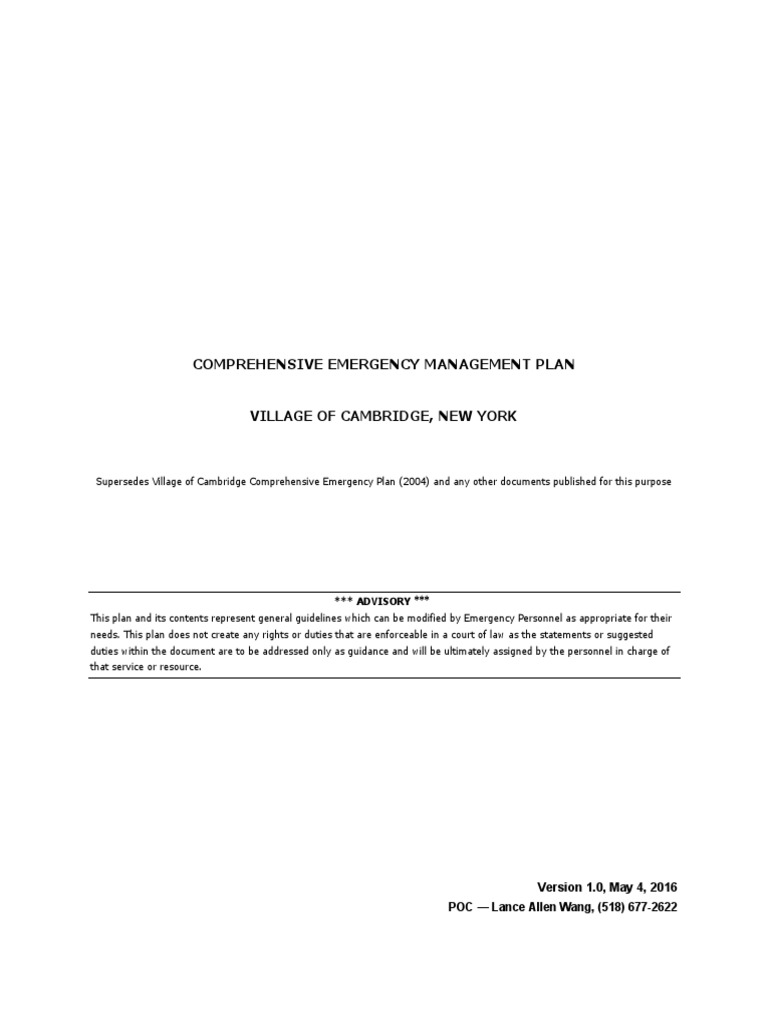 Emergency Mg t Plan | PDF | Emergency Management | Incident Command System