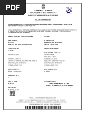 Death Certificate