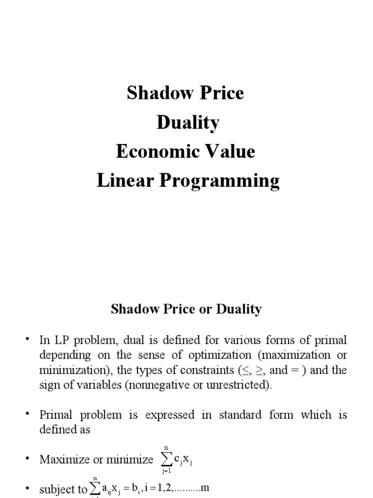 Shadow Price | PDF | Mathematical Optimization | Theoretical Computer ...