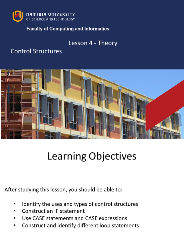 Lesson 4 - Control Structures - Theory | PDF