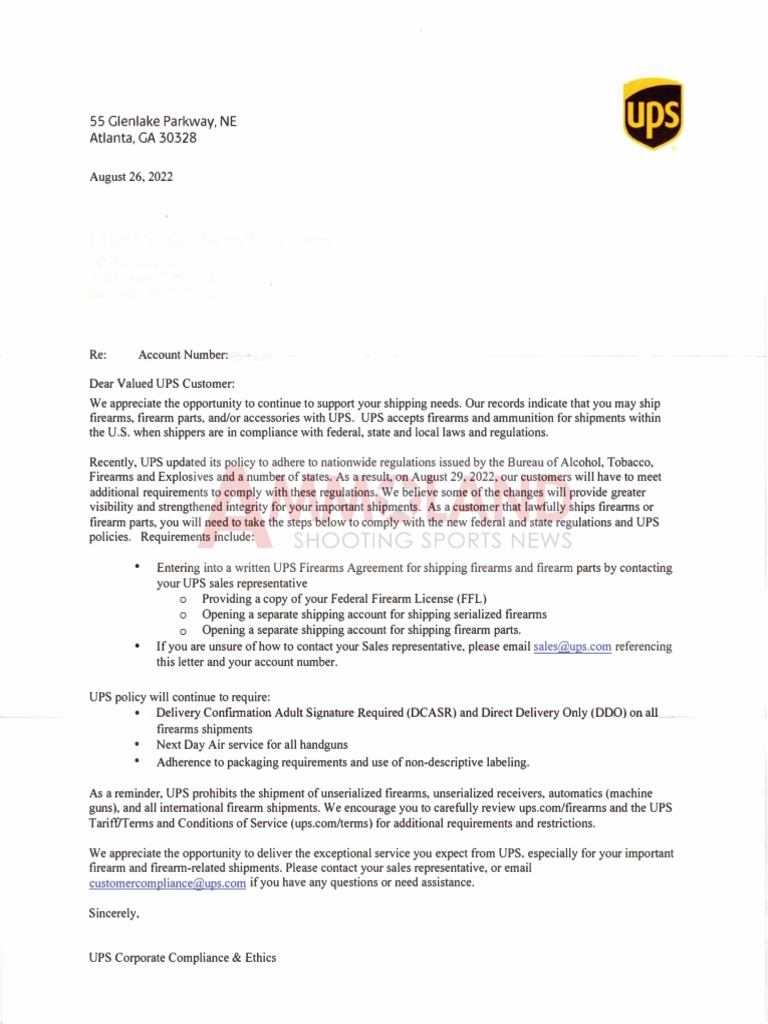 UPS Firearms Shipping Policy Update | PDF | United Parcel Service ...