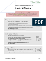 Factsheet Covid 19 How To Self Isolate