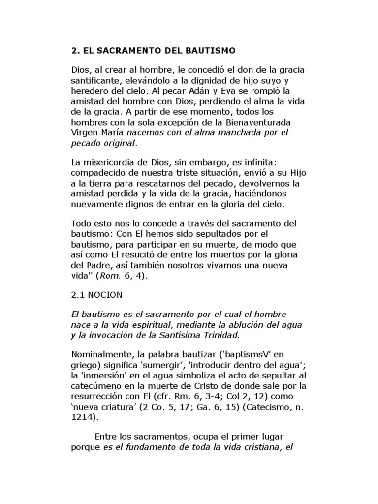 Significado y Efectos del Bautismo | PDF | Bautismo | Padrino
