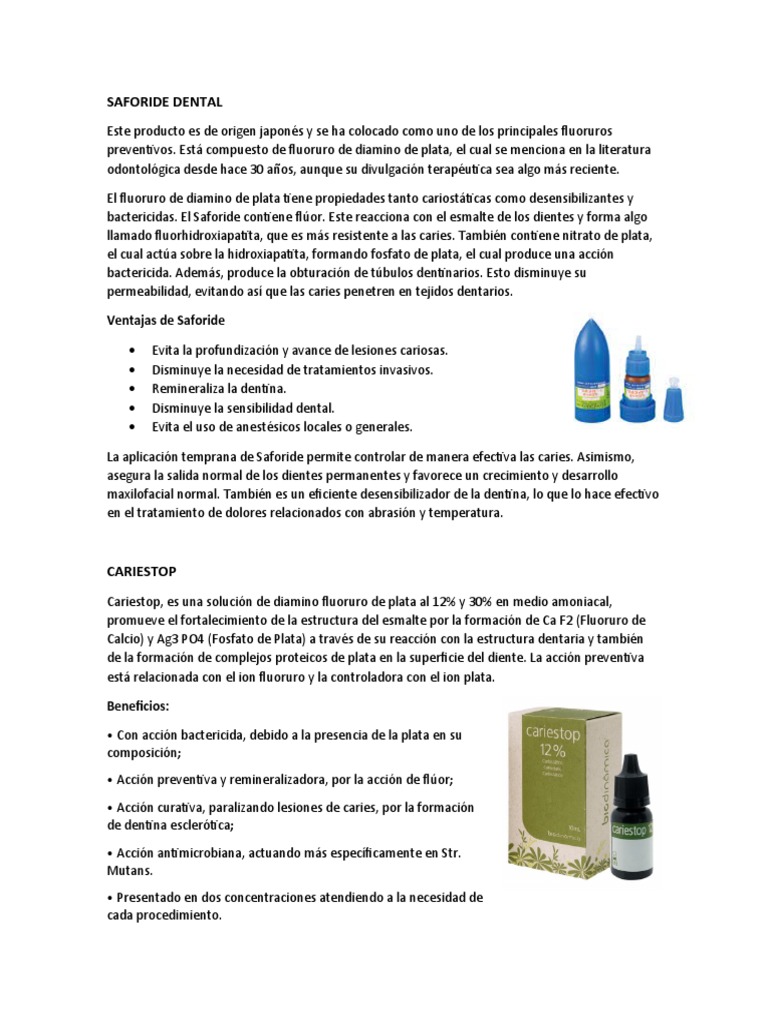 Saforide Dental PDF Odontología Fluoruro