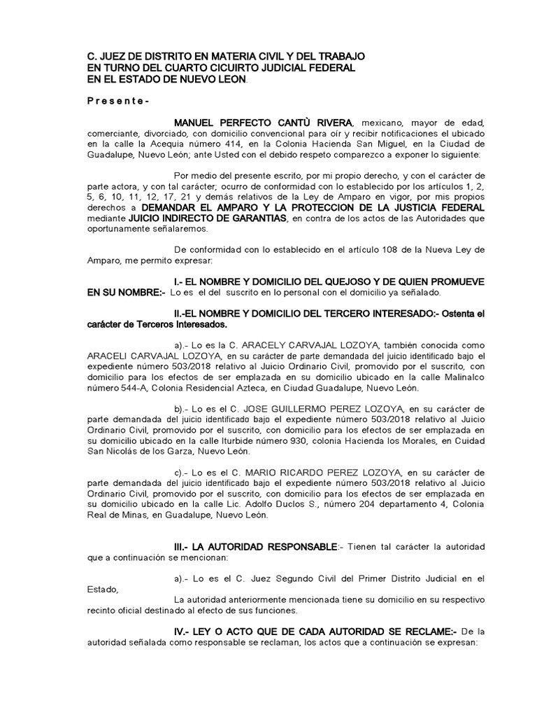 Amparo Indirecto por Recurso de Revocación | PDF | Sentencia (ley ...