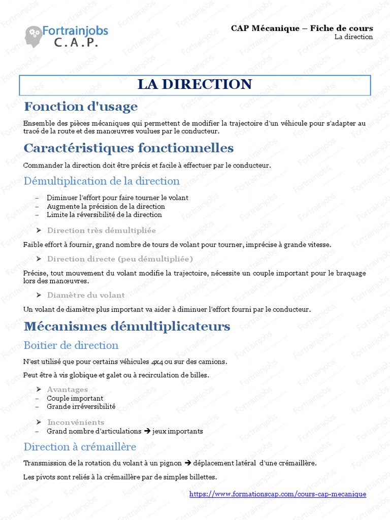 Types de systèmes de direction automobile | PDF | Direction (automobile ...