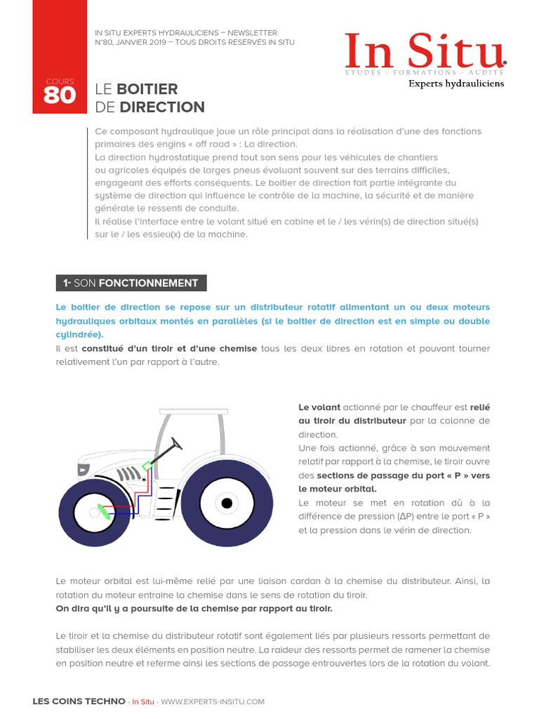 Fonctionnement du boîtier de direction | PDF | Moteurs | Rotation