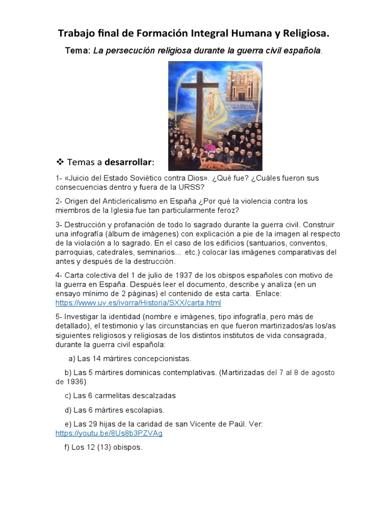 Persecución Religiosa Durante La Guerra Civil Española. PDF