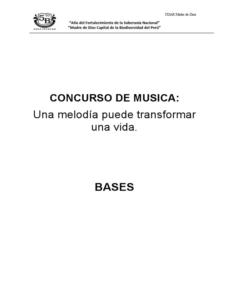Bases - Concurso de Musica | PDF