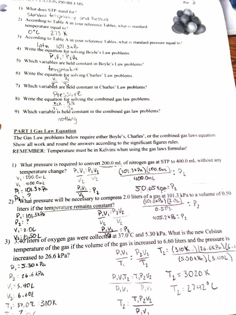 Regents Chemistry HW | PDF | Gases | Physical Sciences