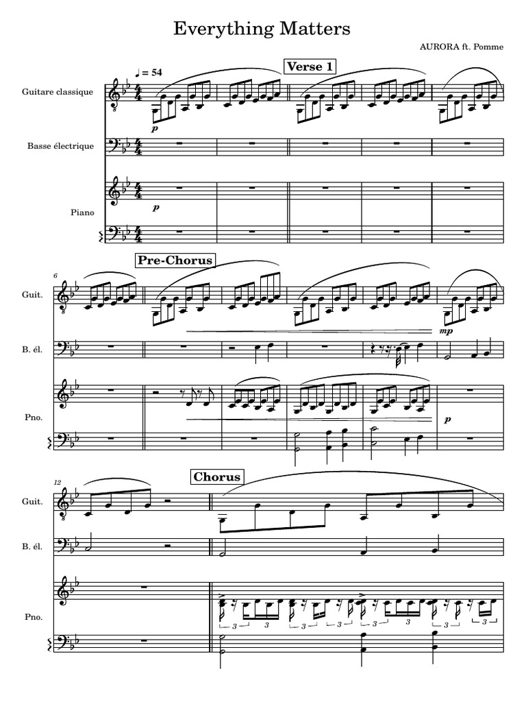 Everything Matters AURORA FT Pomme PDF Musical Forms Songs