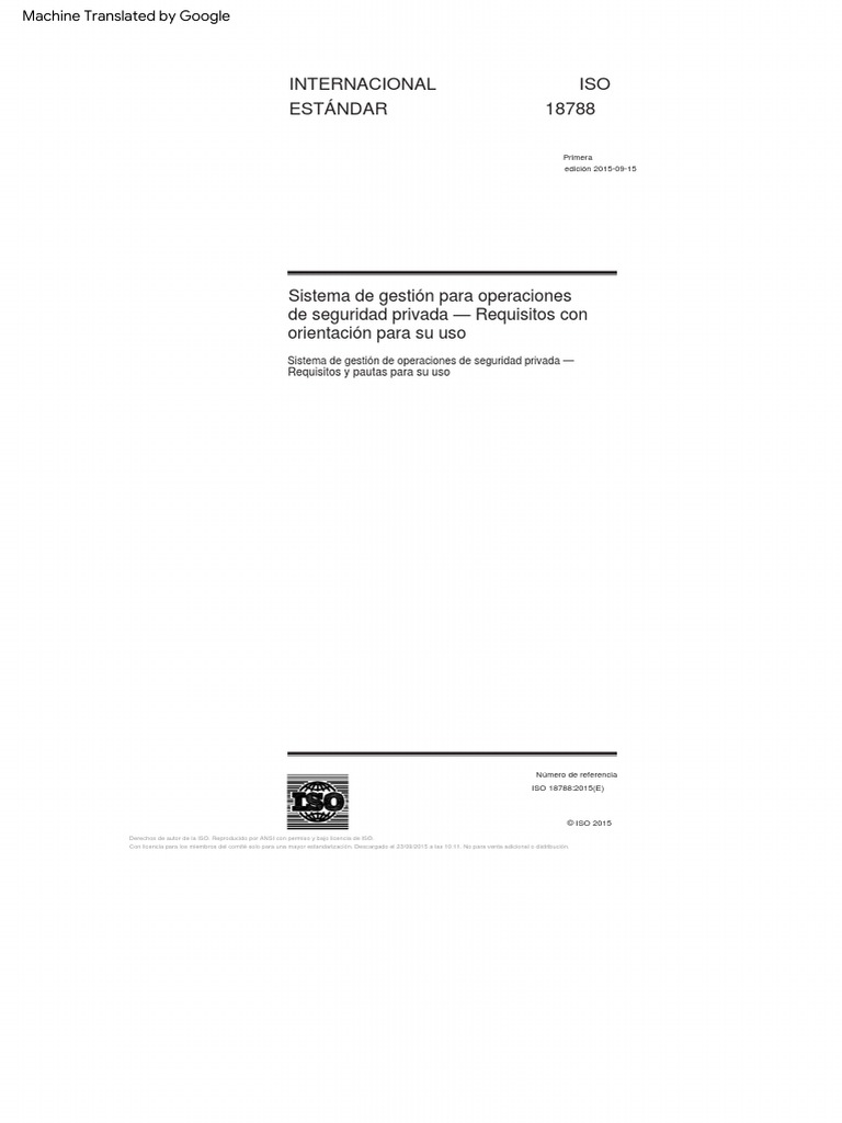 ISO 18788 Gestión para Operaciones | PDF | Organización internacional ...