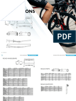 Pro specs & dimensions chart for road handlebars, stems & seatposts