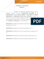 Sistemas de ecuaciones lineales ejercicios evaluativos unidad 2