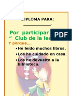 Diploma Club de La Lectura