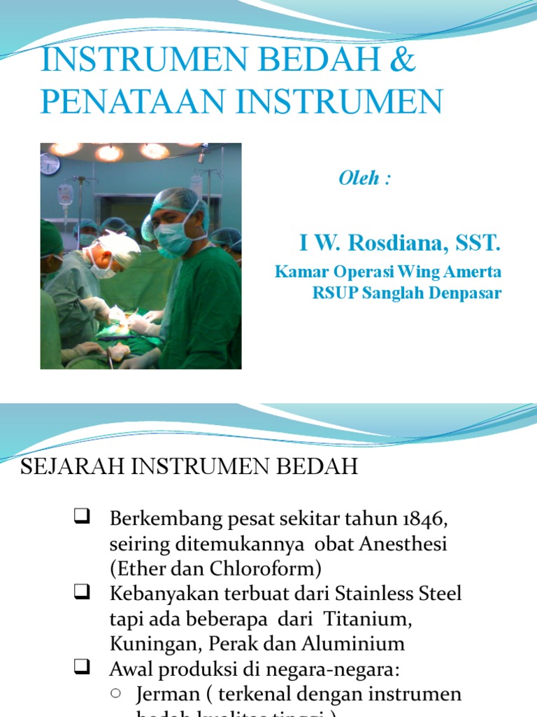 Instrumen Bedah: Klasifikasi dan Fungsi | PDF