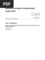 Lesson Plan For Android Developer Fundamentals