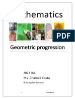 Geometric Progressions Chapter