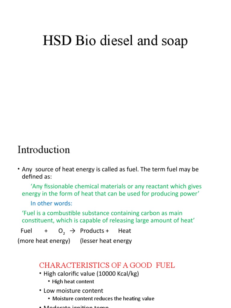 HSD Fuel: Properties and Characteristics | PDF | Diesel Fuel | Combustion