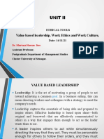 Values-Based Leadership and Work Ethics