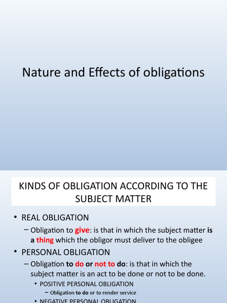 Types and Duties of Legal Obligations | PDF | Legal Remedy | Private Law