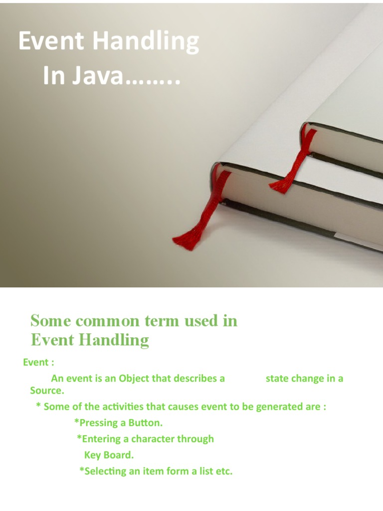 Event Handling | PDF | Class (Computer Programming) | Method (Computer ...