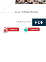 Distance Rate and Time Problems Worksheet