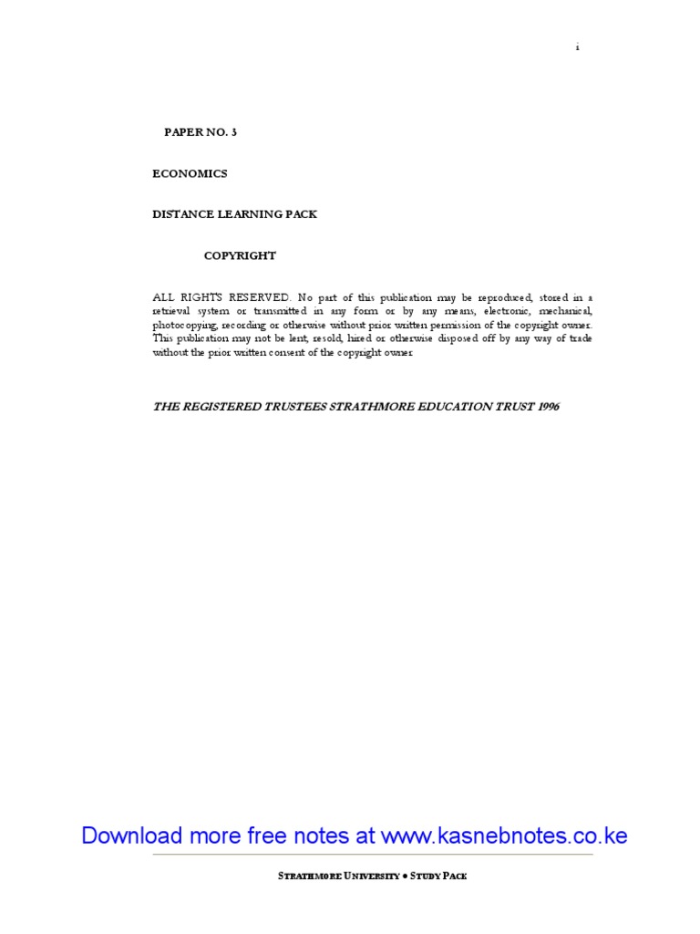 Economics Strathmore University Notes and Revision Kit | PDF ...